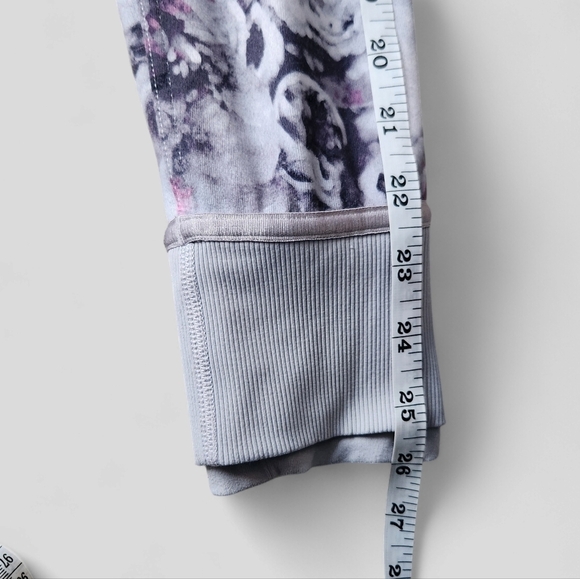 Lululemon If You're Lucky Jacket zip up gray purple Floral bomber Fairycore Sz 8 - Picture 12 of 13